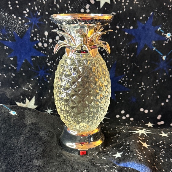 Silver Pineapple Candle Holder LED Lamp